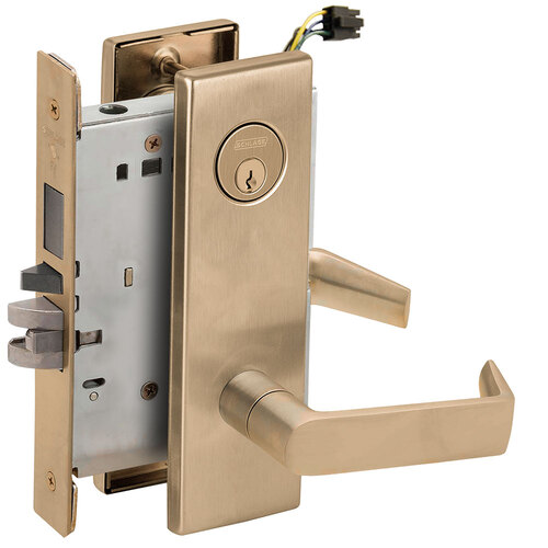 Lock Electric Mortise Lock Satin Brass Blackened Satin Relieved Clear Coated