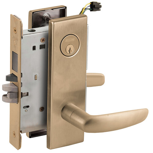 Lock Electric Mortise Lock Satin Brass Blackened Satin Relieved Clear Coated