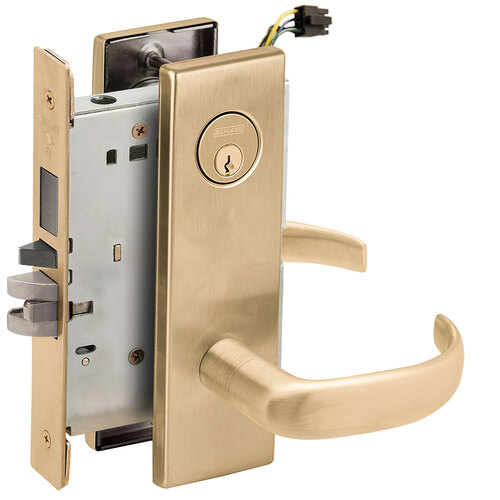 Lock Electric Mortise Lock Satin Brass