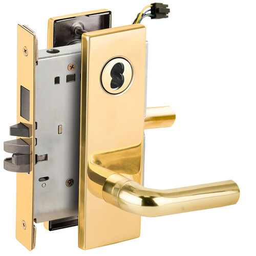 Lock Electric Mortise Lock Bright Brass