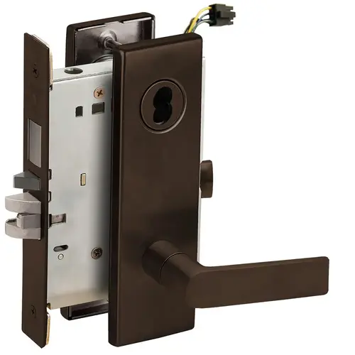 Electric Mortise Lock Dark Oxidized Satin Bronze Oil Rubbed