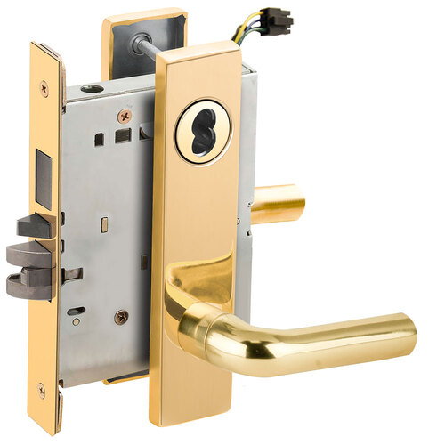 Lock Electric Mortise Lock Bright Brass