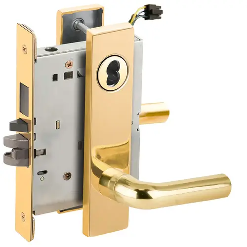 Electric Mortise Lock Bright Brass