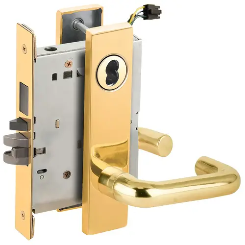 Lock Electric Mortise Lock Bright Brass