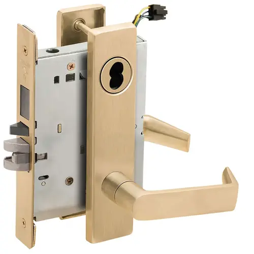 Lock Electric Mortise Lock Satin Brass