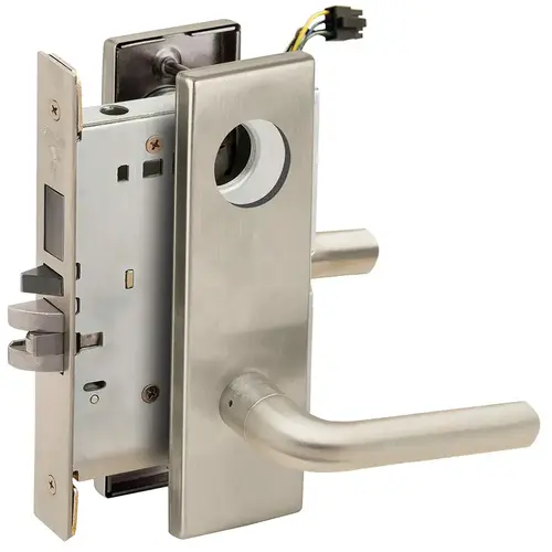 Lock Electric Mortise Lock Satin Nickel Plated Clear Coated