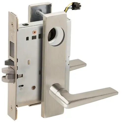 Lock Electric Mortise Lock Satin Nickel Plated Clear Coated