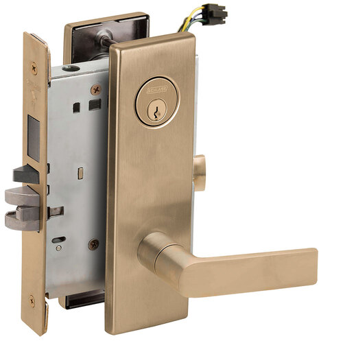 Lock Electric Mortise Lock Satin Brass Blackened Satin Relieved Clear Coated