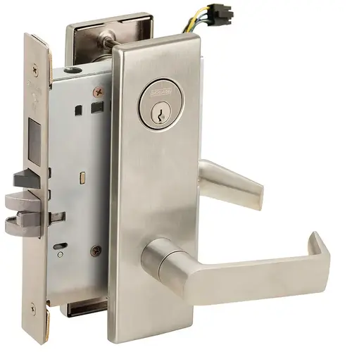 Lock Electric Mortise Lock Satin Nickel Plated Clear Coated