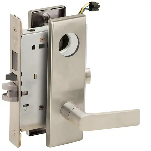 Lock Electric Mortise Lock Satin Nickel Plated Clear Coated