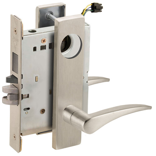 Lock Electric Mortise Lock Satin Nickel Plated Clear Coated