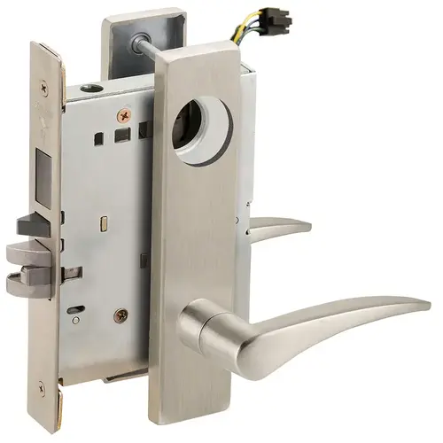 Lock Electric Mortise Lock Satin Nickel Plated Clear Coated