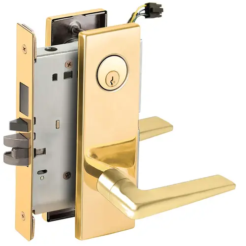 Lock Electric Mortise Lock Bright Brass