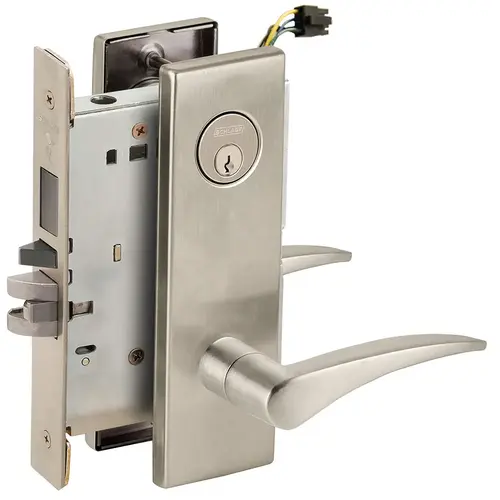 Lock Electric Mortise Lock Satin Nickel Plated Clear Coated