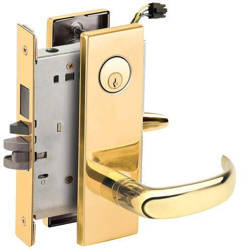 Lock Electric Mortise Lock Bright Brass