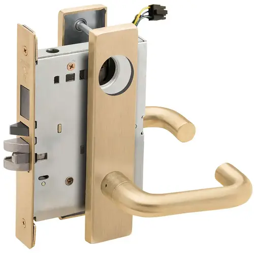 Lock Electric Mortise Lock Satin Brass