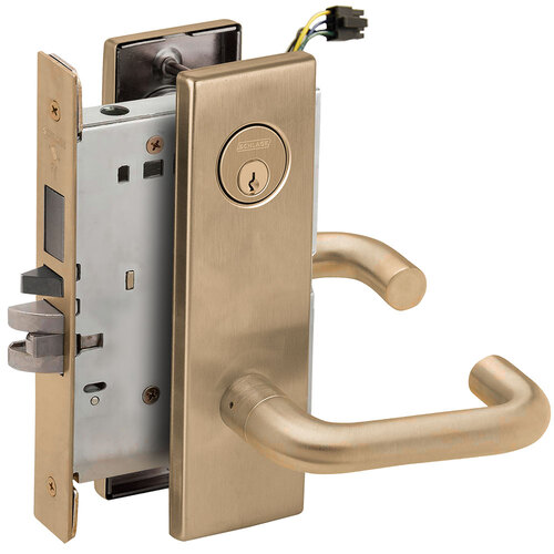 Lock Electric Mortise Lock Satin Brass Blackened Satin Relieved Clear Coated