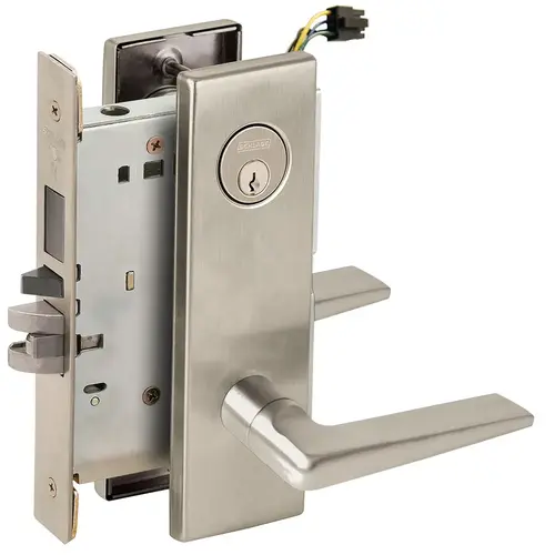 Lock Electric Mortise Lock Satin Nickel Plated Clear Coated