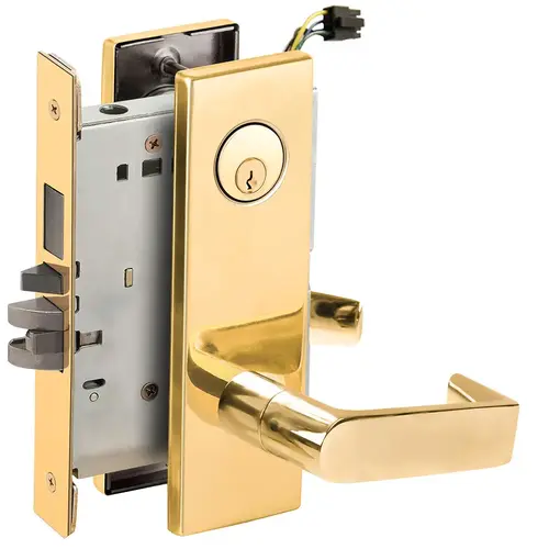 Lock Electric Mortise Lock Bright Brass