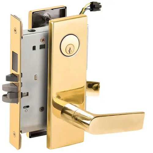 Lock Electric Mortise Lock Bright Brass