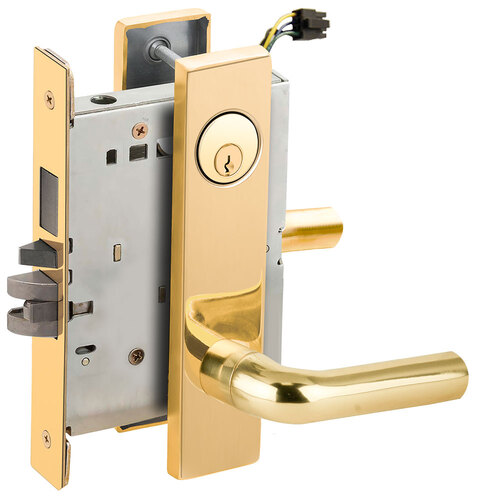 Lock Electric Mortise Lock Bright Brass