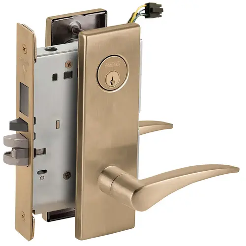 Lock Electric Mortise Lock Satin Brass Blackened Satin Relieved Clear Coated