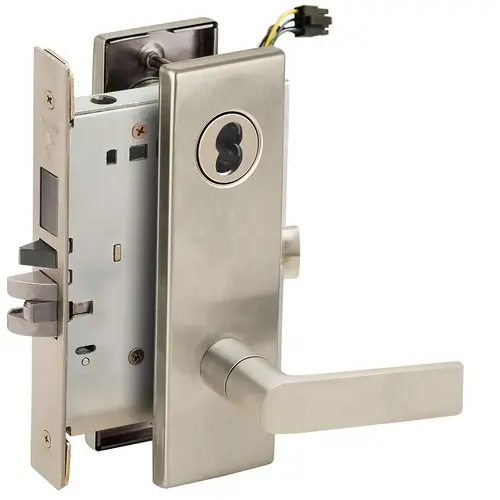 Lock Electric Mortise Lock Satin Nickel Plated Clear Coated