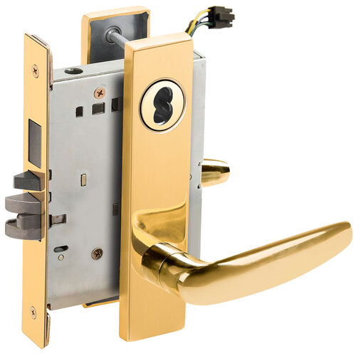 Electric Mortise Lock Bright Brass