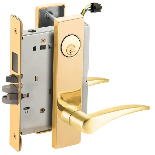 Lock Electric Mortise Lock Bright Brass