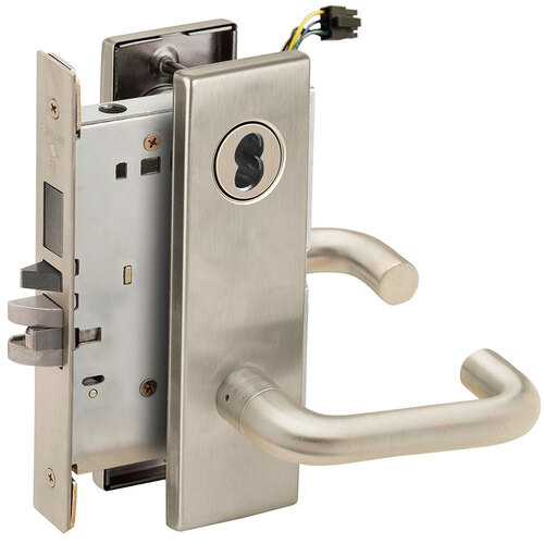 Lock Electric Mortise Lock Satin Nickel Plated Clear Coated