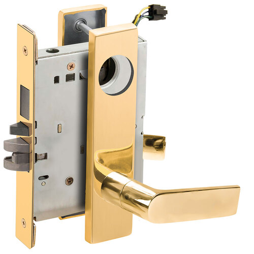 Lock Electric Mortise Lock Bright Brass