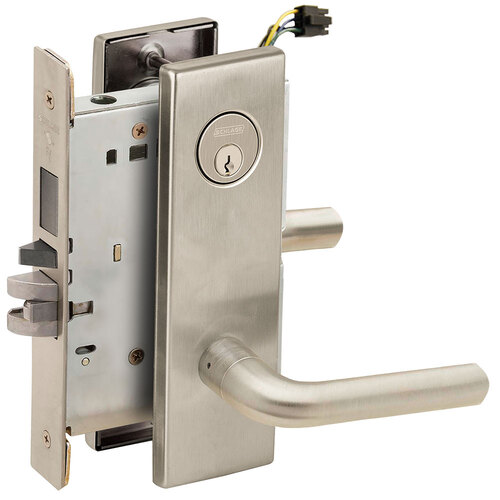 Lock Electric Mortise Lock Satin Nickel Plated Clear Coated