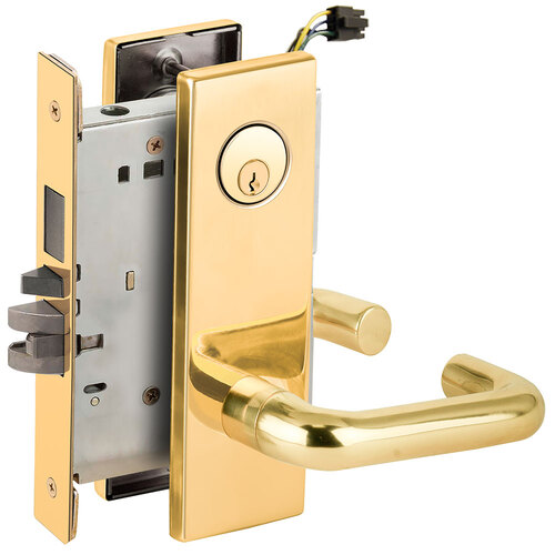 Lock Electric Mortise Lock Bright Brass