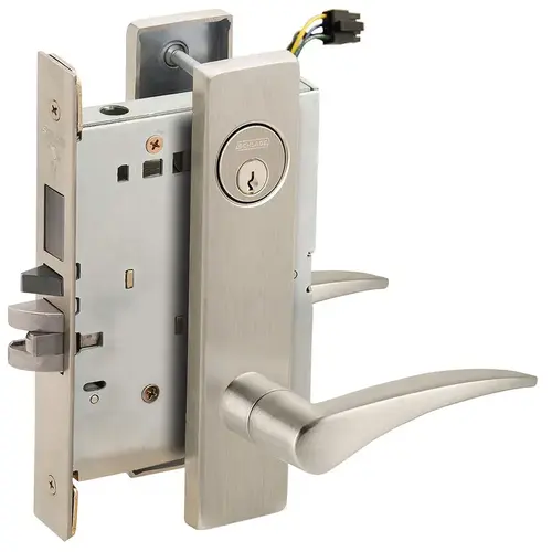 Lock Electric Mortise Lock Satin Nickel Plated Clear Coated