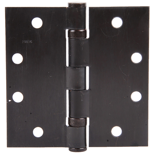 Architectural Hinge Five Knuckle Ball Bearing Steel Full Mortise Standard Weight 4-1/2" x 4-1/2" Square Corner Non-Removable Pin Dark Oxidized Satin Bronze Oil Rubbed