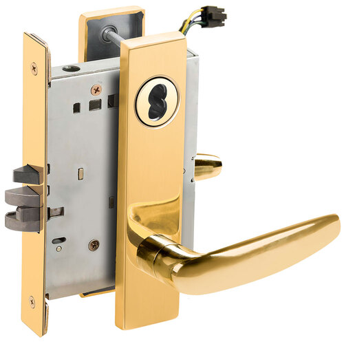 Lock Electric Mortise Lock Bright Brass