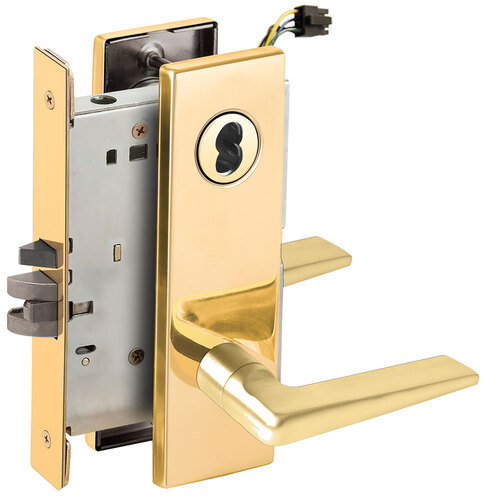 Lock Electric Mortise Lock Bright Brass