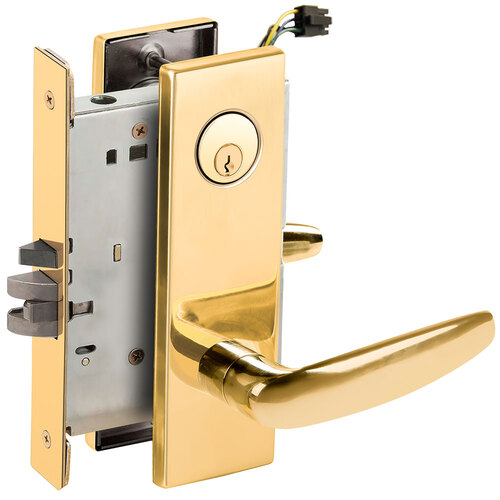 Lock Electric Mortise Lock Bright Brass