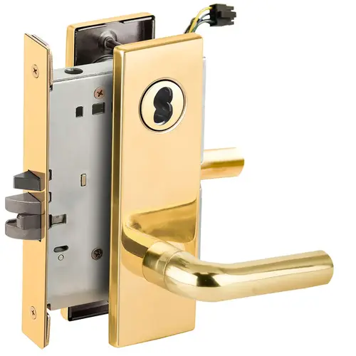 Lock Electric Mortise Lock Bright Brass