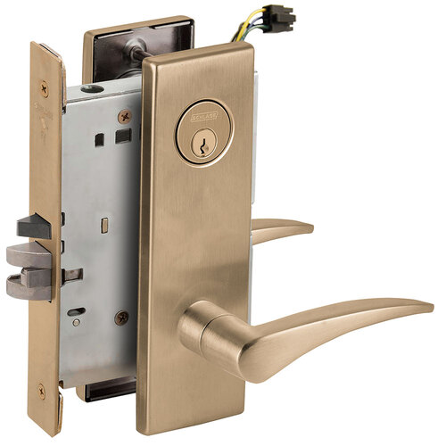 Lock Electric Mortise Lock Satin Brass Blackened Satin Relieved Clear Coated