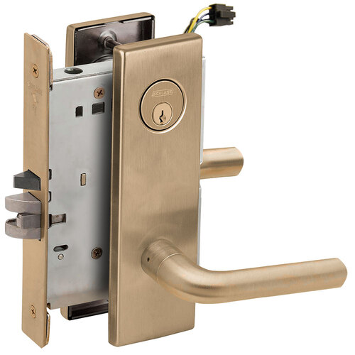 Lock Electric Mortise Lock Satin Brass Blackened Satin Relieved Clear Coated