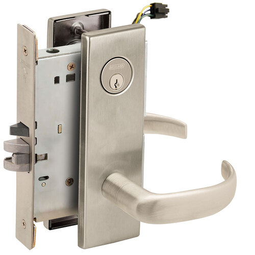 Lock Electric Mortise Lock Satin Nickel Plated Clear Coated