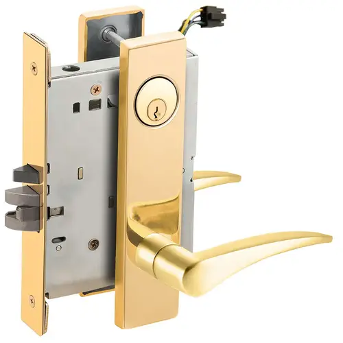 Lock Electric Mortise Lock Bright Brass