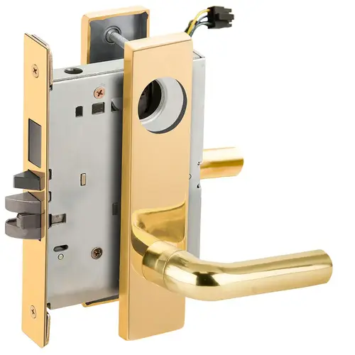 Lock Electric Mortise Lock Bright Brass