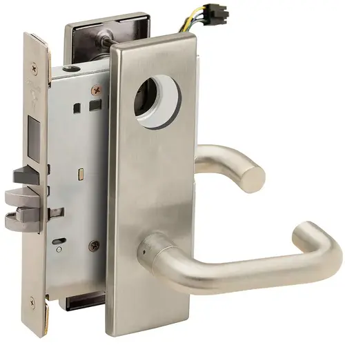 Lock Electric Mortise Lock Satin Nickel Plated Clear Coated