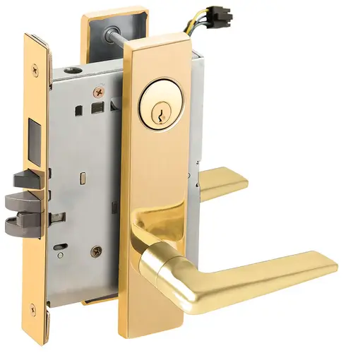 Lock Electric Mortise Lock Bright Brass