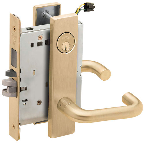 Lock Electric Mortise Lock Satin Brass