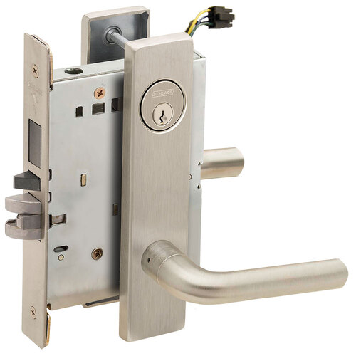 Lock Electric Mortise Lock Satin Nickel Plated Clear Coated