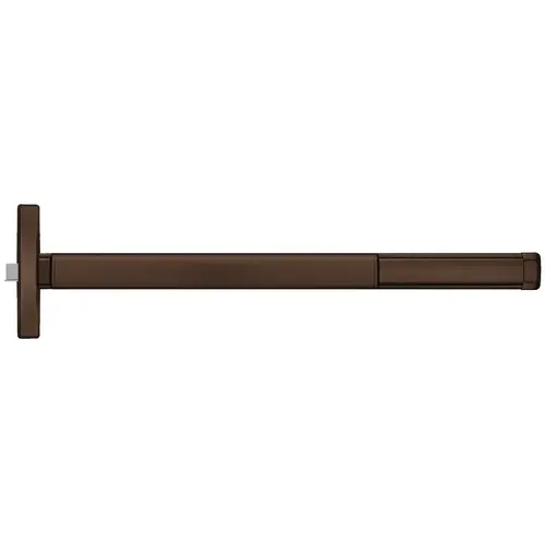 48" Motorized Latch Retraction Narrow Stile Rim Exit Device, Lever Always Active, Fire Rated, Touchbar Monitoring Switch, 4' Device, Dark Oxidized Satin Bronze Oil Rubbed