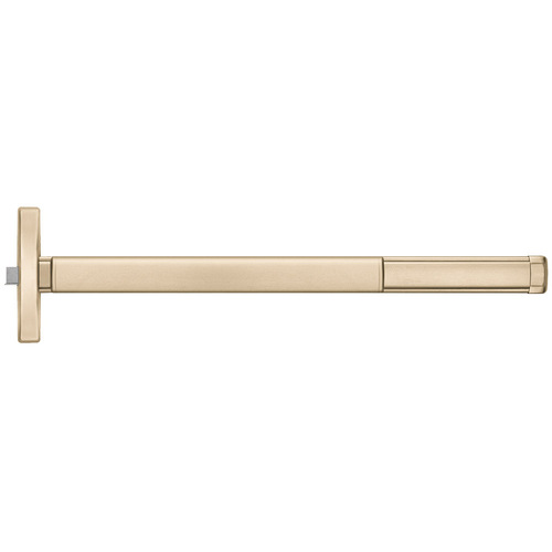 48" Motorized Latch Retraction Narrow Stile Rim Exit Device, Lever Always Active, Touchbar Monitoring Switch, 4' Device, Satin Brass